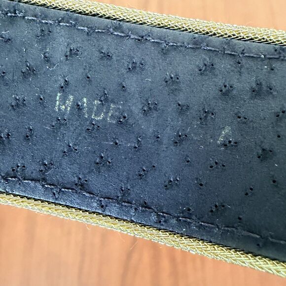 Vintage Doncaster Belt Gold Tone Ornate Buckle Italy Black Velvet USA Baroque main image 12